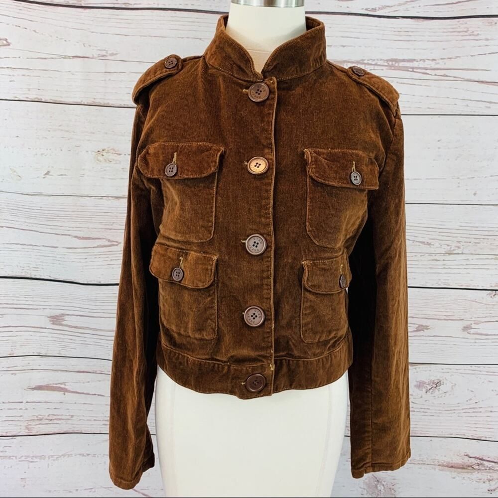 Star brown corduroy jacket button front